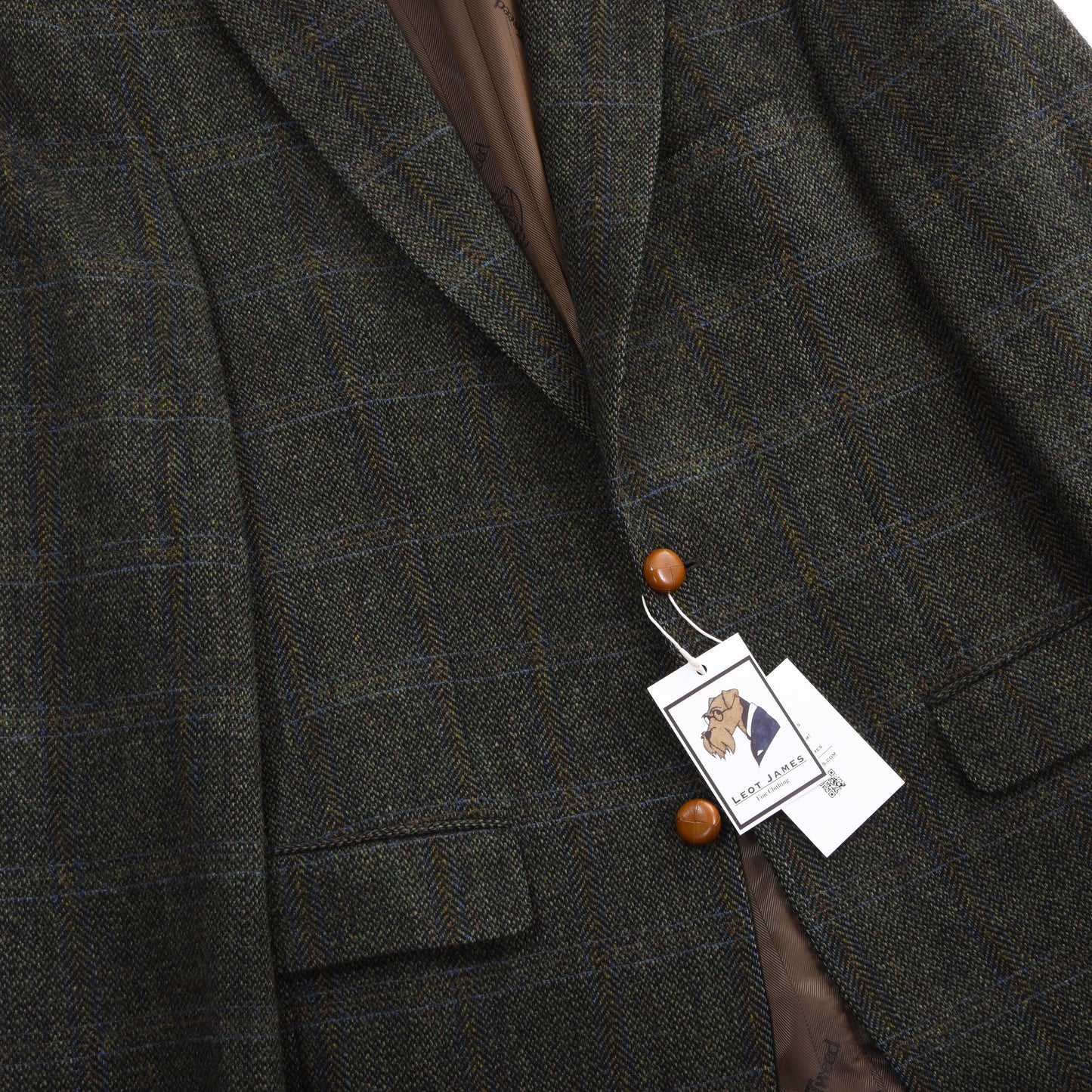 Mario Barutti Harris Tweed Jacket Size 98/40L ca. 55cm - Green