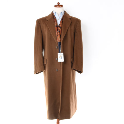 Classic 100% Wool Overcoat Size 25 Chest: 58.5cm - Caramel Brown