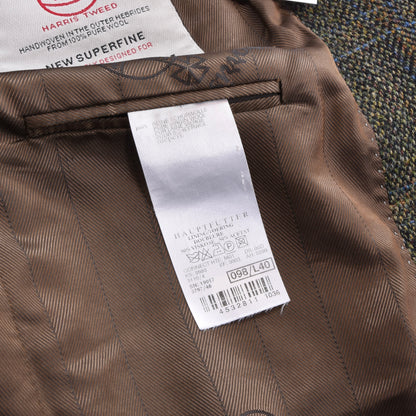 Mario Barutti Harris Tweed Jacket Size 98/40L ca. 55cm - Green