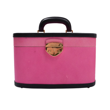 Prada Milano Beauty Case/Kulturbeutel aus Saffiano-Leder – Rosa