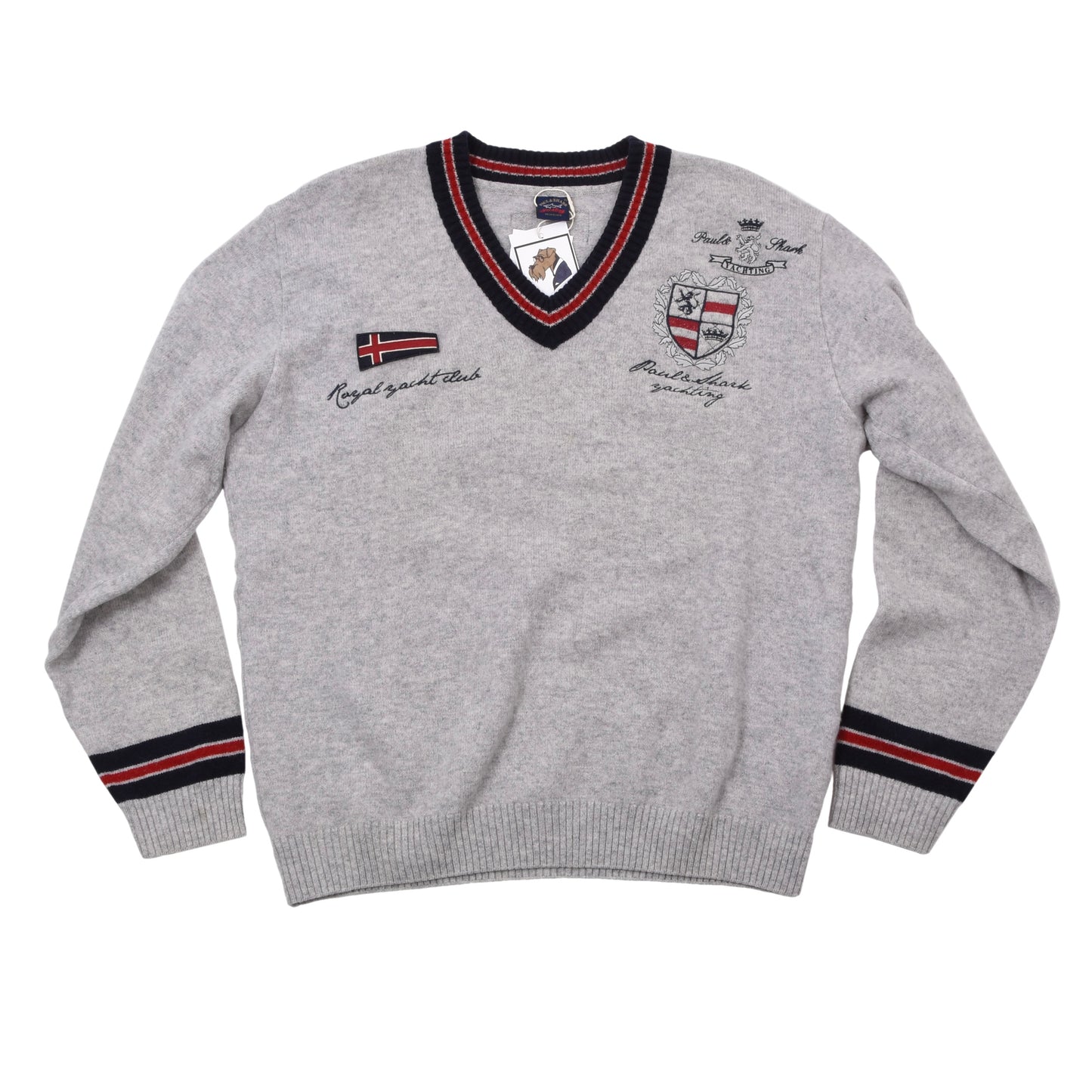 Paul & Shark Yachting Wool Sweater Size XL Chest ca. 58cm - Grey