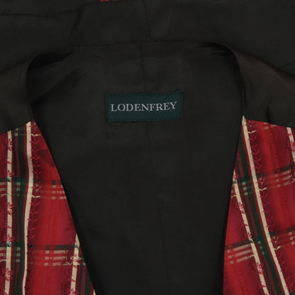 Lodenfrey Silk Blend Vest/Trachtengilet Size 56 - Red Plaid