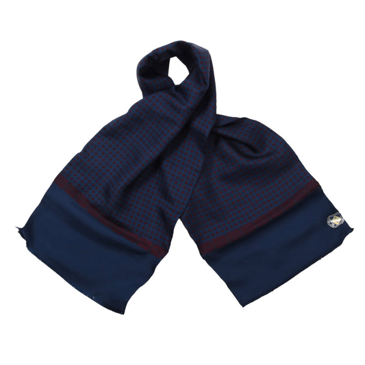 NOS Belvedere Seidenschal, ca. 127 cm – Blau