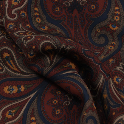 Ascot 100% Silk Dress Scarf ca. 158cm - Burgundy/Red Paisley