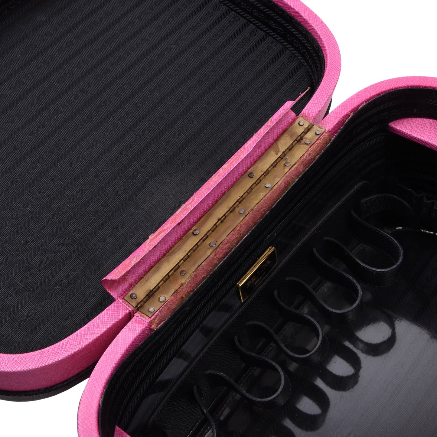Prada Milano Beauty Case/Kulturbeutel aus Saffiano-Leder – Rosa