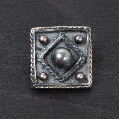 7x .835 Antique Silver Buttons - Square