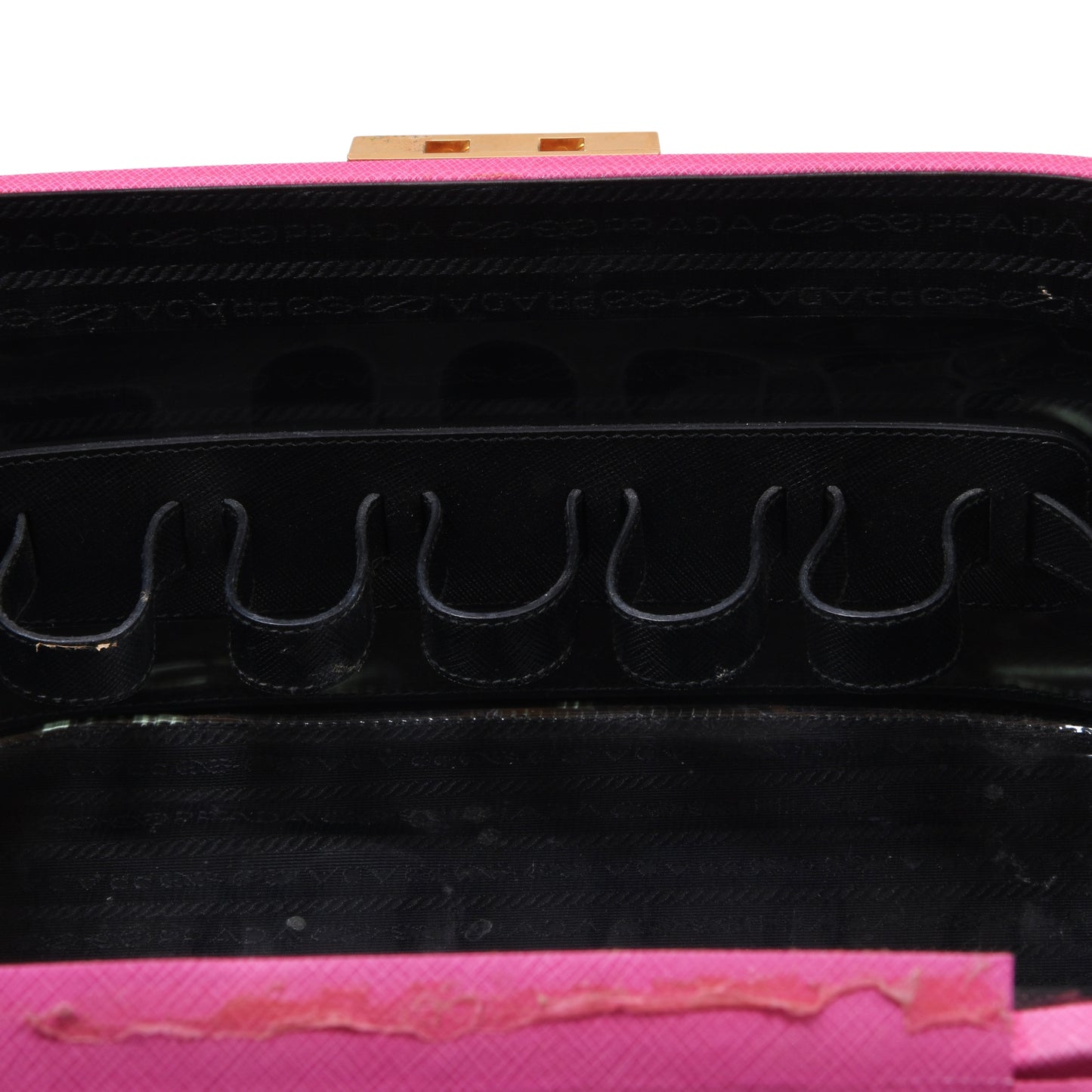 Prada Milano Beauty Case/Kulturbeutel aus Saffiano-Leder – Rosa