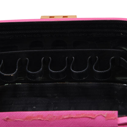 Prada Milano Beauty Case/Kulturbeutel aus Saffiano-Leder – Rosa