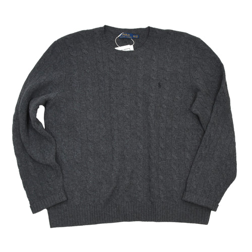 Polo Ralph Lauren Wool-Cashmere Cableknit Sweater Size XXL - Grey