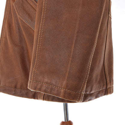 Aldo Colitti Cow Nubuk Leather Jacket ca. 60cm - Brown