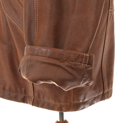 Aldo Colitti Cow Nubuk Leather Jacket ca. 60cm - Brown