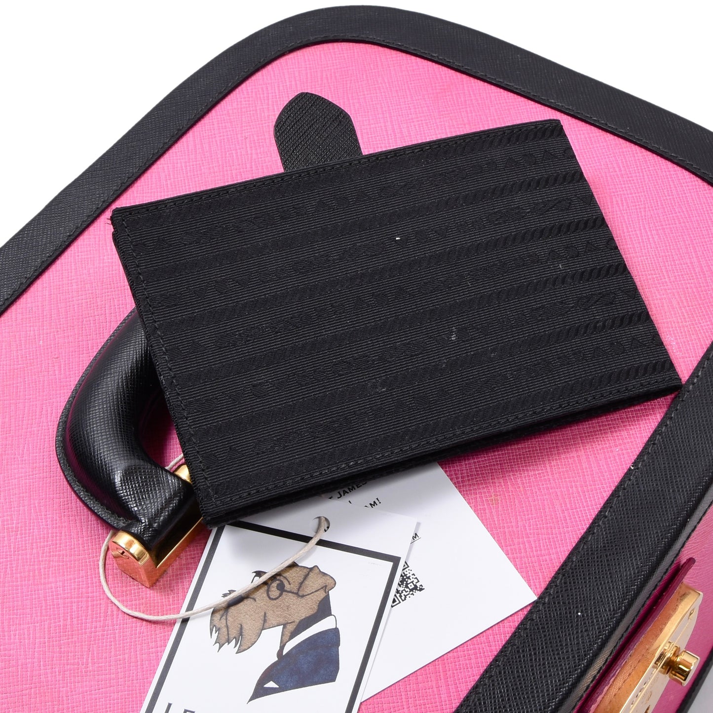 Prada Milano Beauty Case/Kulturbeutel aus Saffiano-Leder – Rosa