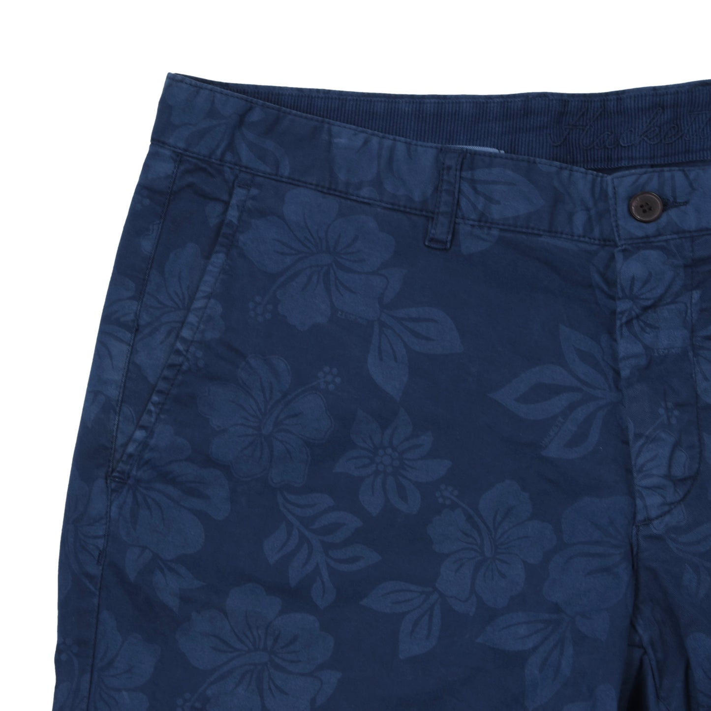 Hackett London Cotton Shorts Size 33 - Blue Hibiscus