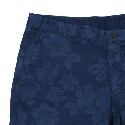 Hackett London Cotton Shorts Size 33 - Blue Hibiscus