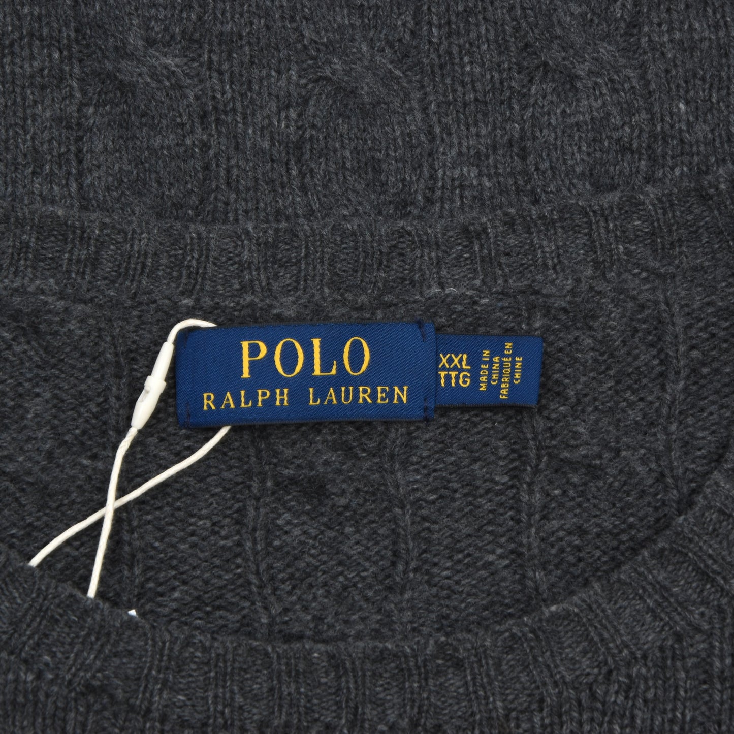 Polo Ralph Lauren Wool-Cashmere Cableknit Sweater Size XXL - Grey