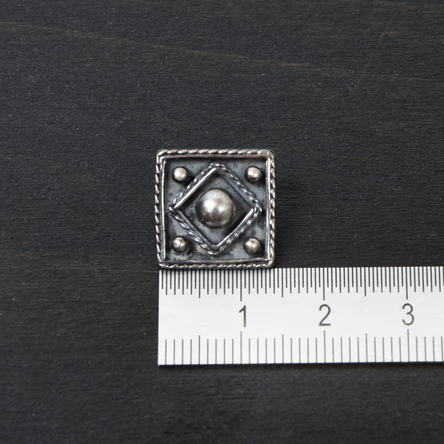 7x .835 Antique Silver Buttons - Square