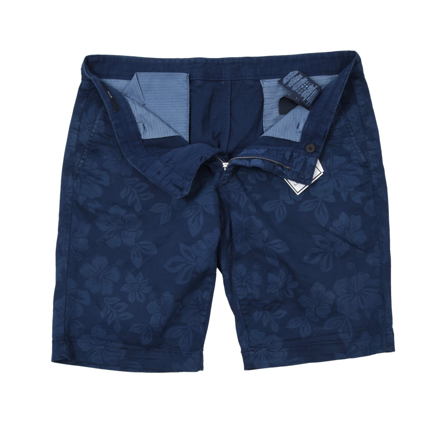 Hackett London Cotton Shorts Size 33 - Blue Hibiscus