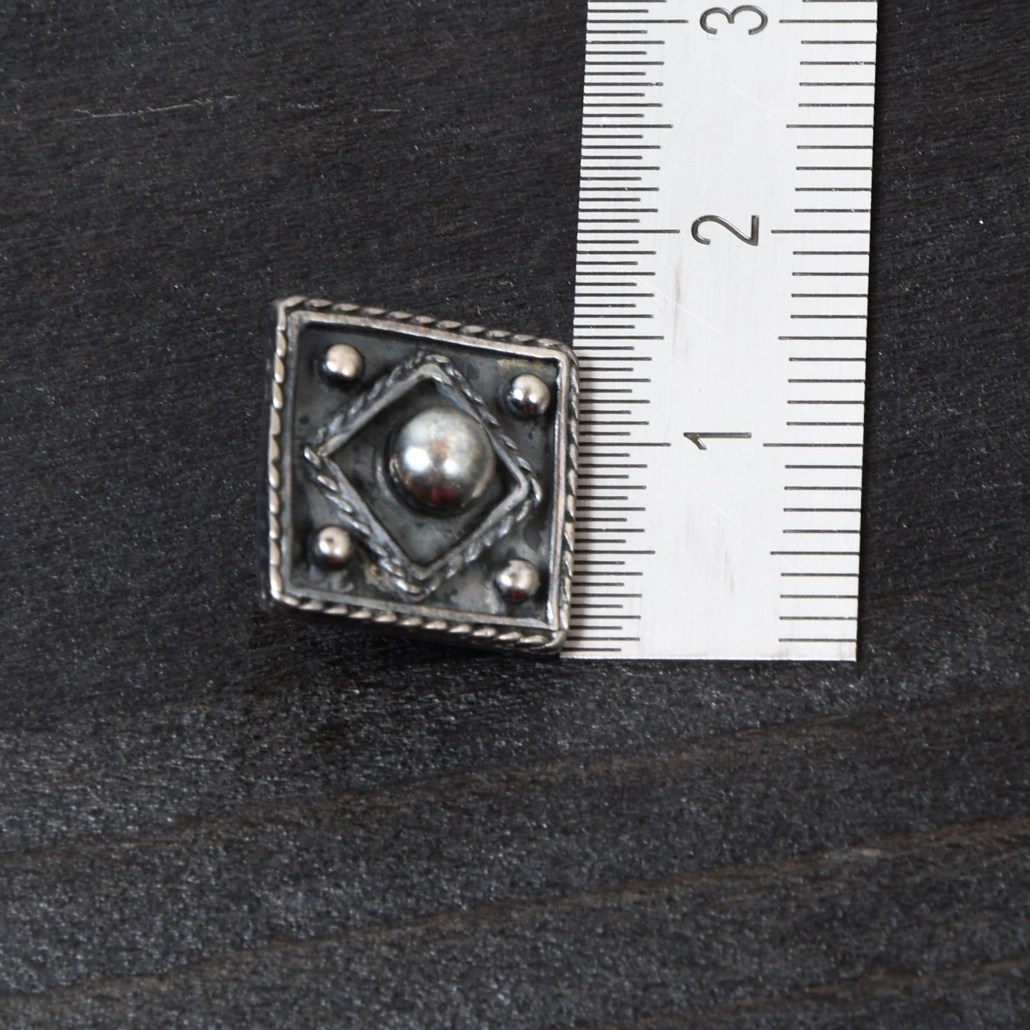 7x .835 Antique Silver Buttons - Square