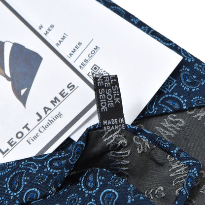 DAKS London Silk Tie ca. 143.5cm/9.5cm - Navy Blue Paisley