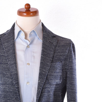 Paoloni Die Jerseyjacke Baumwolle-Leinen Gr. 48 ca. 47cm - Blau