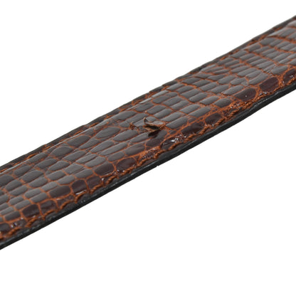 Genuine Crocodile Belt Size 130 Length ca. 125.5cm - Brown