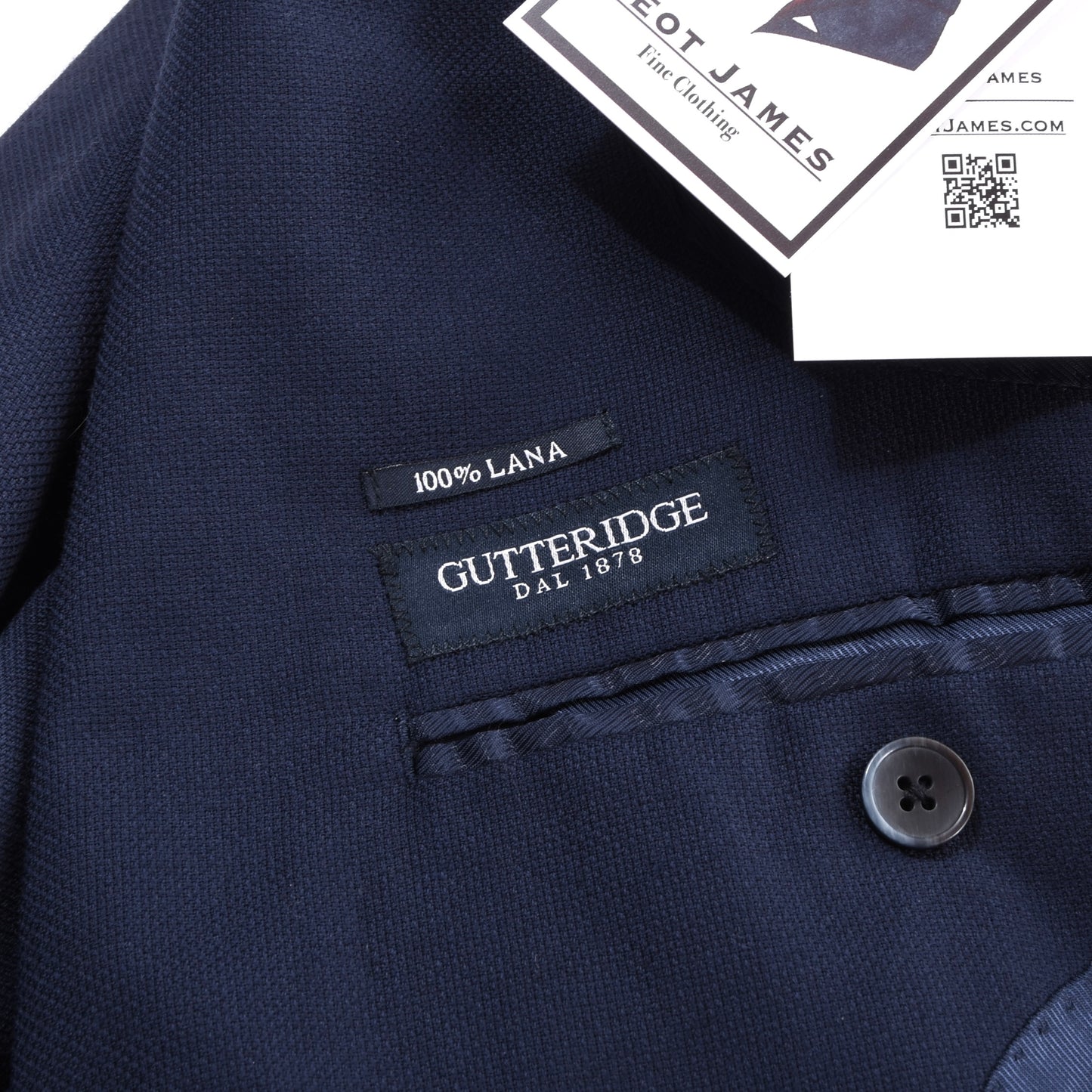 Gutteridge Anzug, 100 % Wolle, 1/4 gefüttert, Größe 48, Brustumfang ca. 50 cm, Marineblau