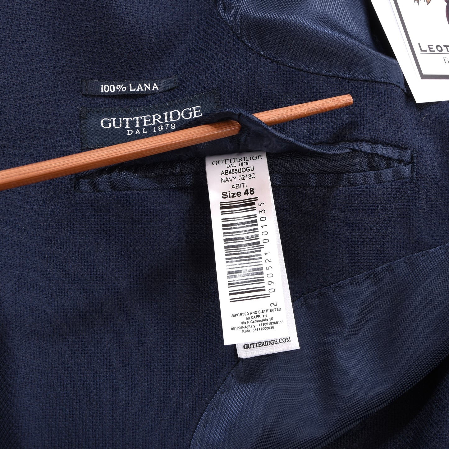 Gutteridge Anzug, 100 % Wolle, 1/4 gefüttert, Größe 48, Brustumfang ca. 50 cm, Marineblau