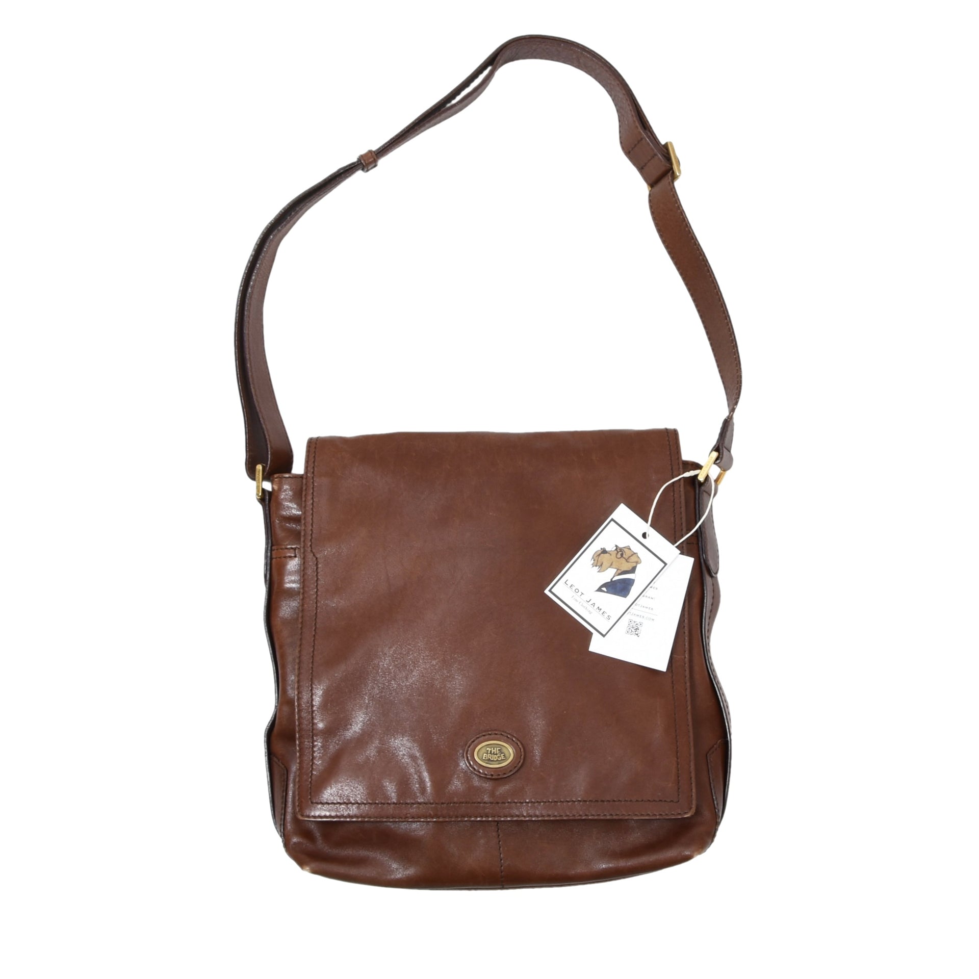 The Bridge Leather Messenger Bag Width 31cm Brown – Leot James