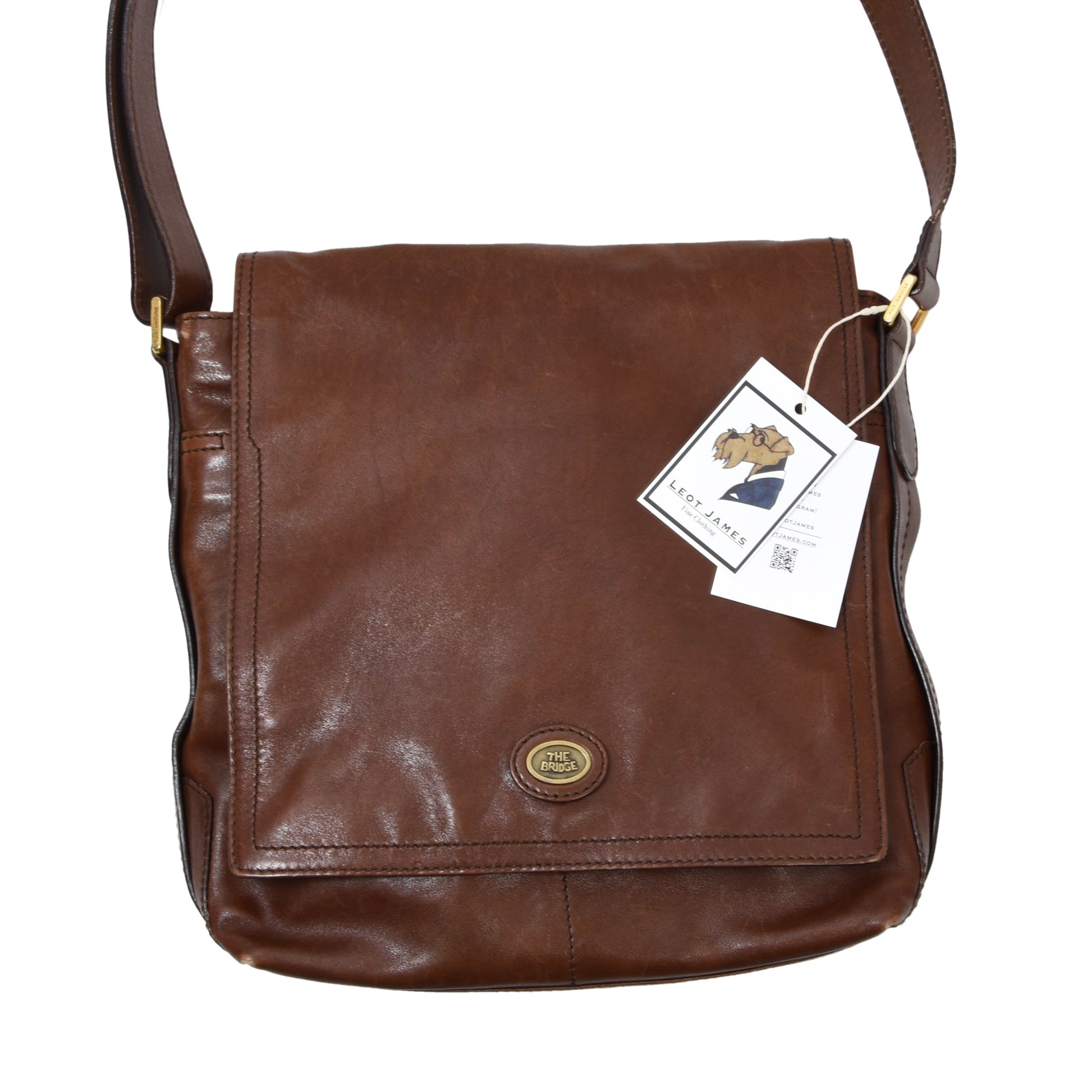 The Bridge Leather Messenger Bag Width 31cm Brown – Leot James