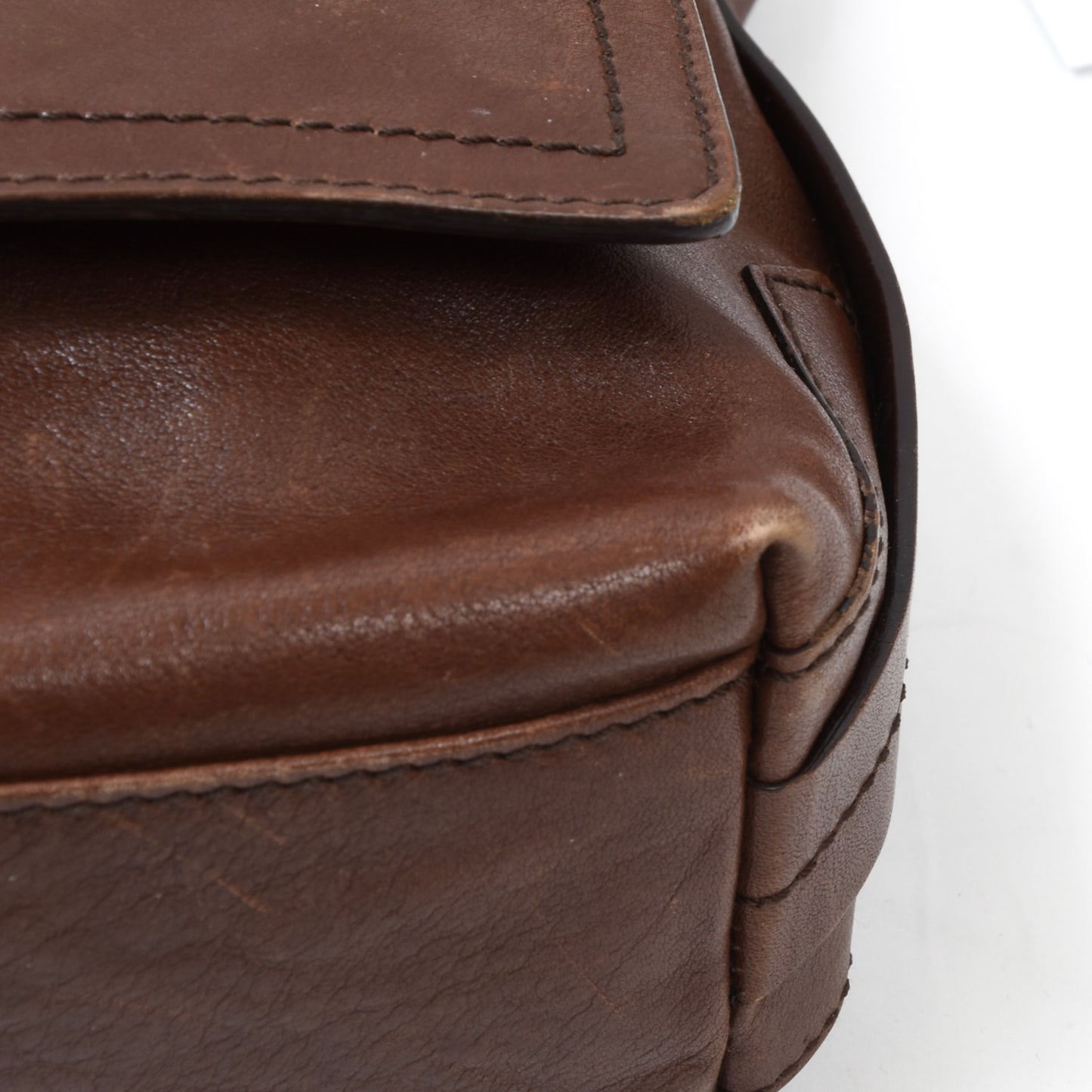 The Bridge Leather Messenger Bag Width ca. 31cm - Brown