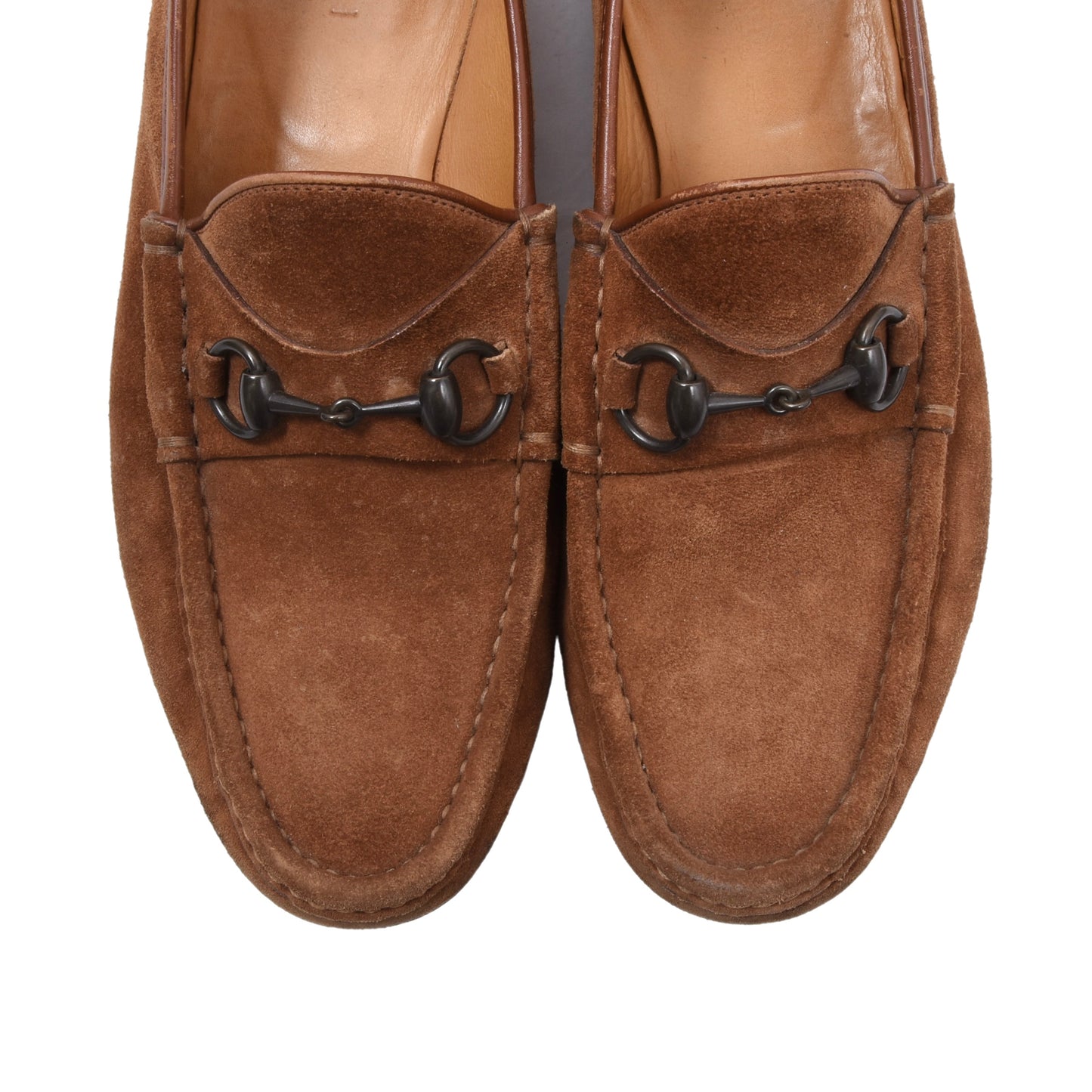 Gucci Horsebit Suede Loafers Size 42E - Tobacco Brown