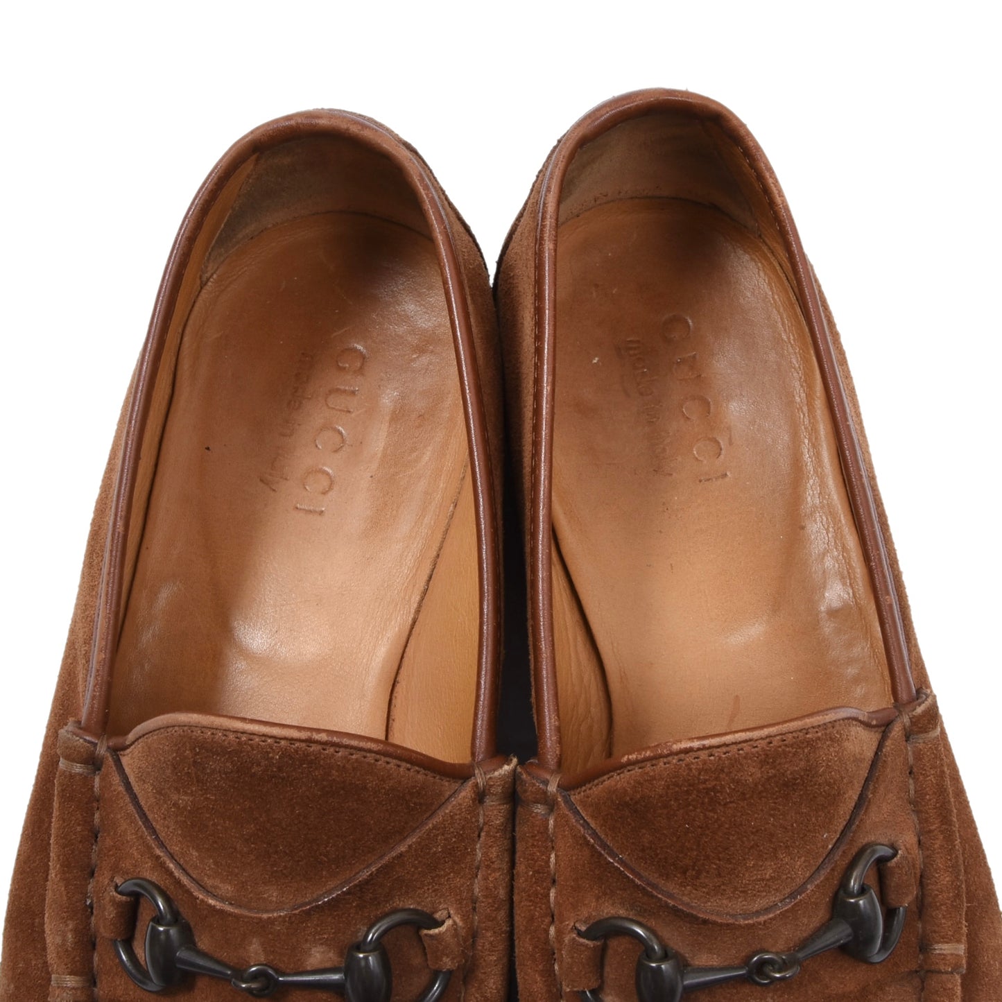 Gucci Horsebit Suede Loafers Size 42E - Tobacco Brown