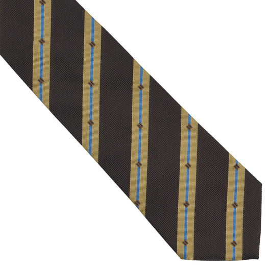 DAKS London Silk Tie ca. 144cm/9.5cm - Brown/Gold Stripes