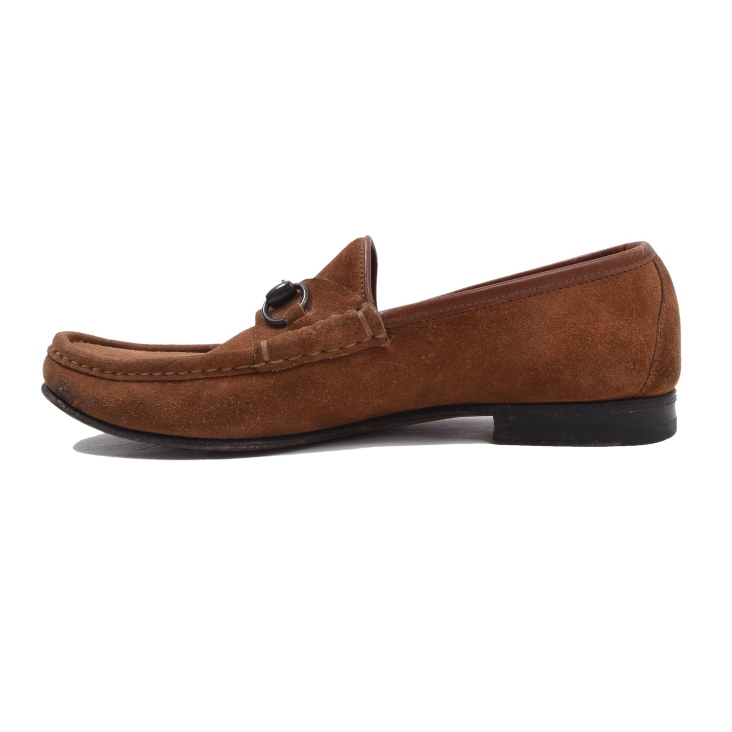 Gucci Horsebit Suede Loafers Size 42E - Tobacco Brown