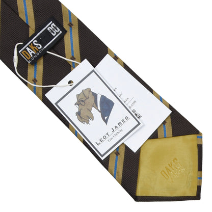 DAKS London Silk Tie ca. 144cm/9.5cm - Brown/Gold Stripes