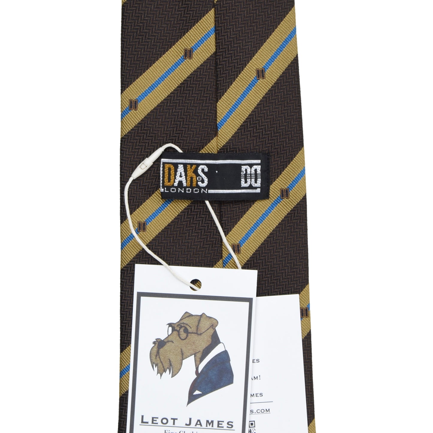 DAKS London Silk Tie ca. 144cm/9.5cm - Brown/Gold Stripes