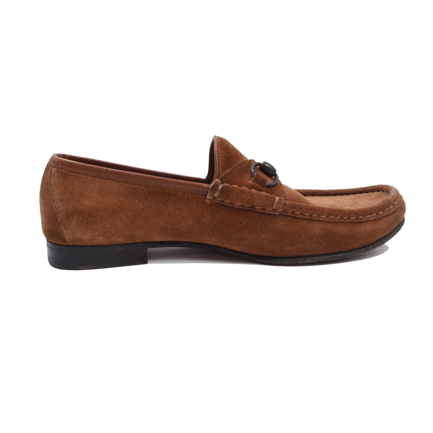 Gucci Horsebit Suede Loafers Size 42E - Tobacco Brown