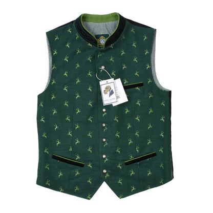 Hammerschmid Linen Vest/Trachtengilet Chest ca. 49.5cm - Green