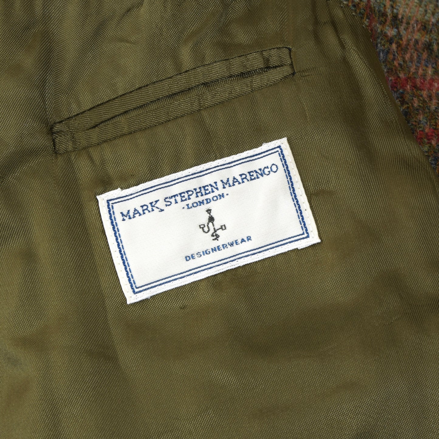 Mark Stephen Marengo London Harris Tweed Wool Jacket Size 58 - Plaid