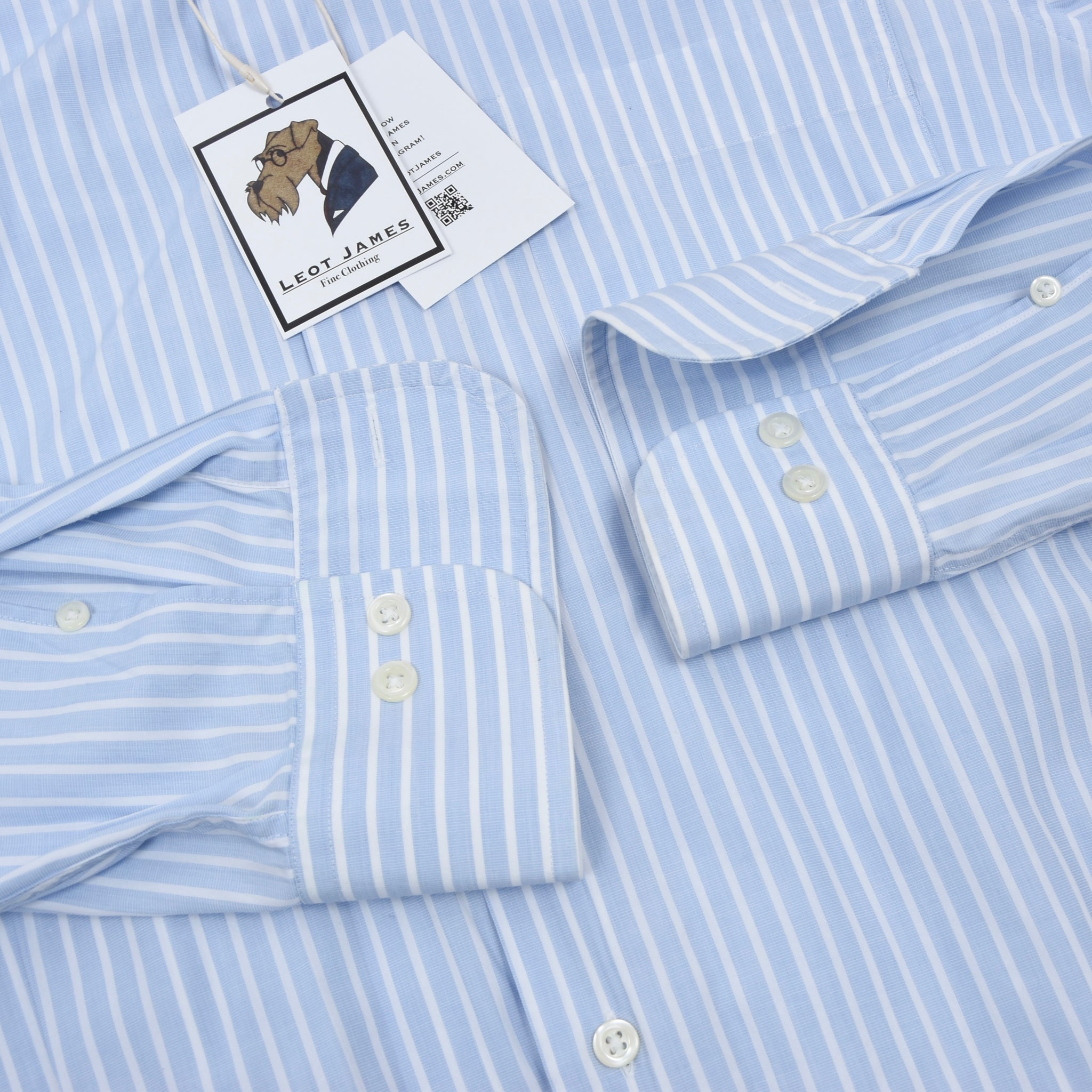 Thomas Mason Striped Shirt Chest ca. 55.5cm - Blue & White Stripes