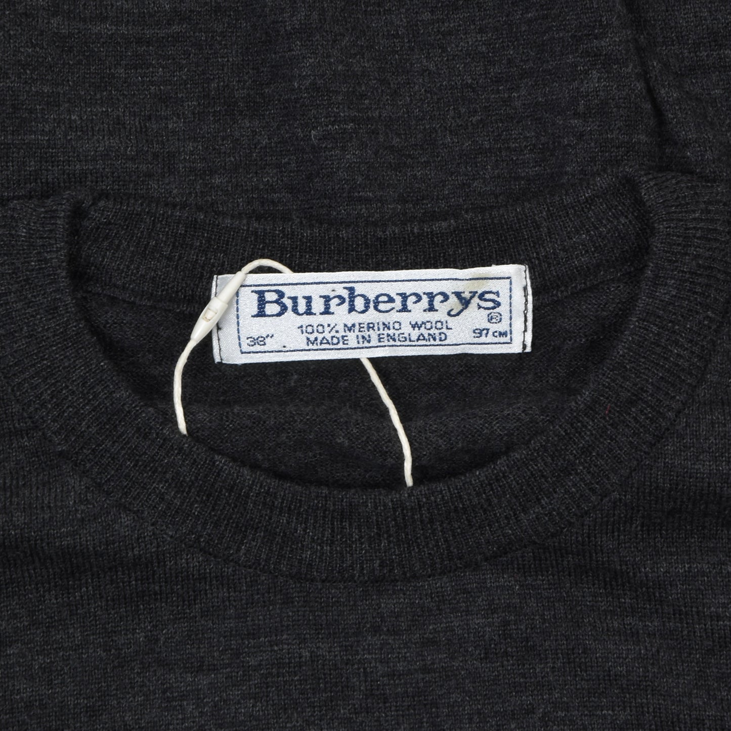 Vintage Burberrys Crew Neck Wool Sweater Size 38"/97cm ca. 53.5cm - Grey