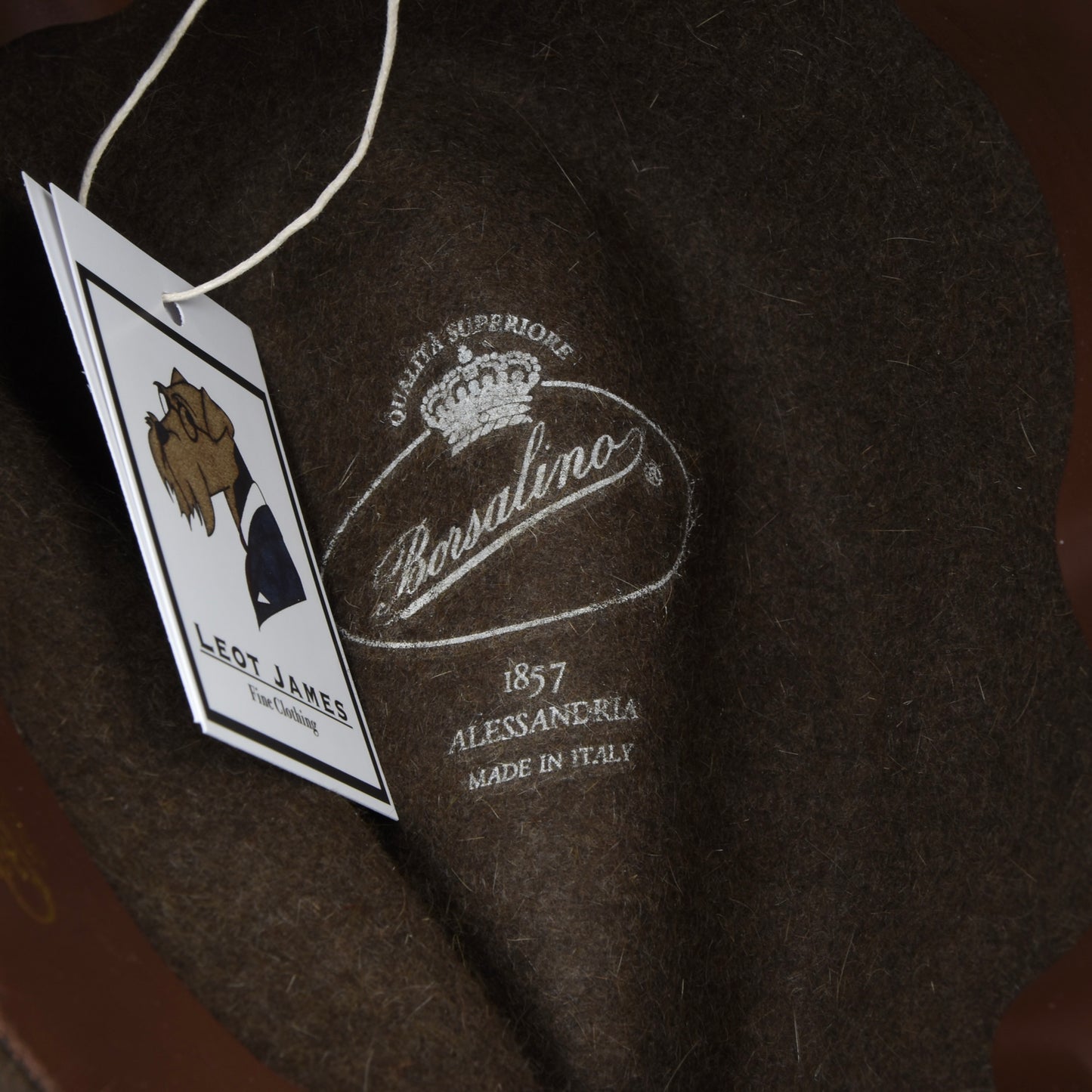 Borsalino Unlined Felt Hat 6cm Brim Size 59 - Brown