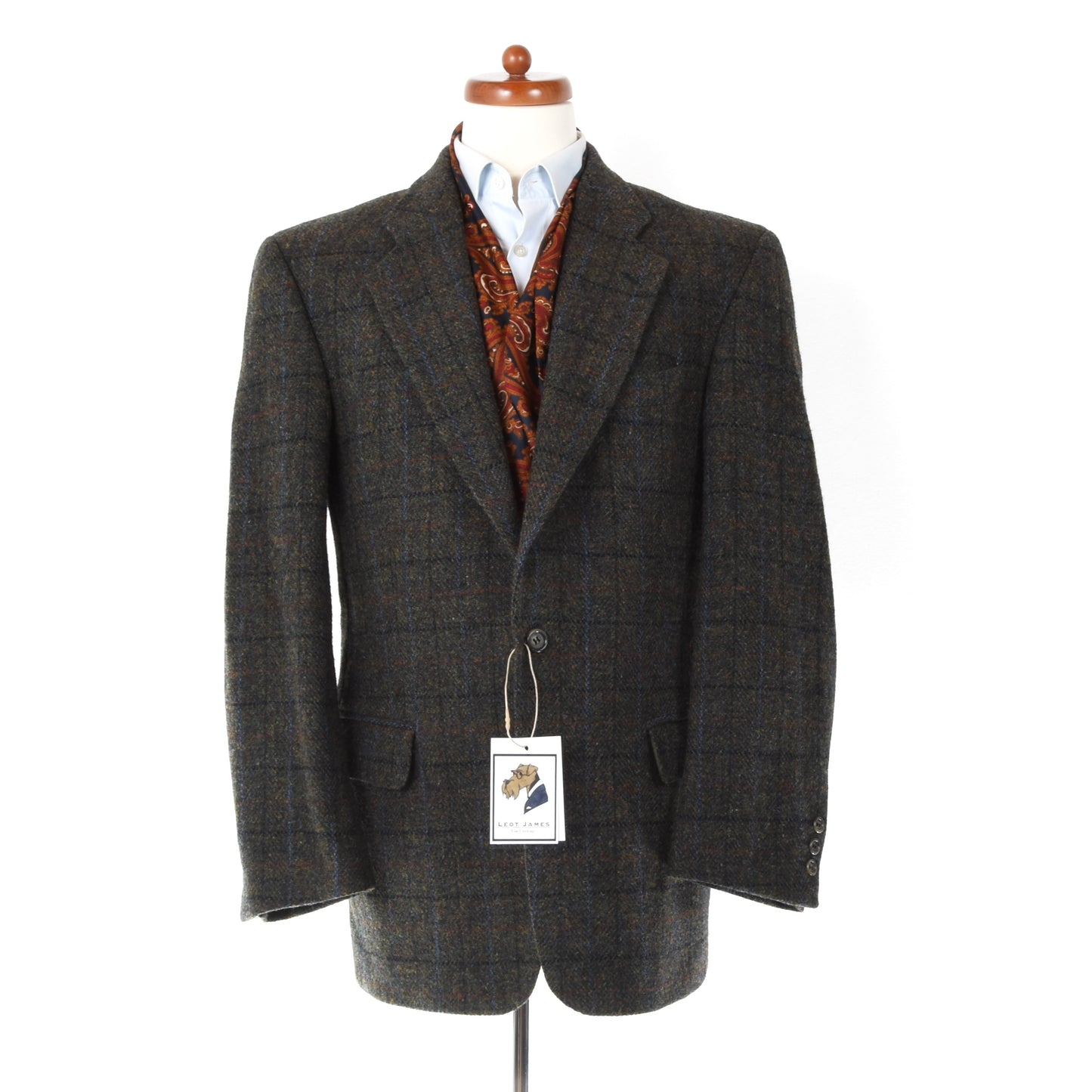 Harris Tweed Jacket ca. 55cm Chest - Green Windowpane