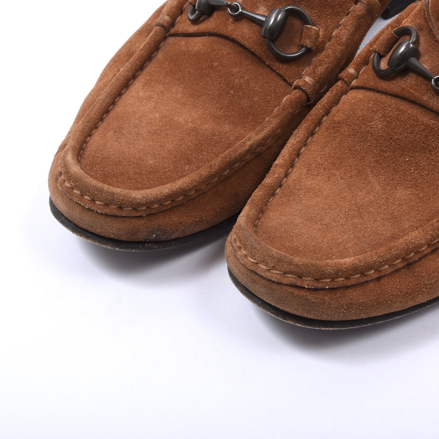Gucci Horsebit Suede Loafers Size 42E - Tobacco Brown