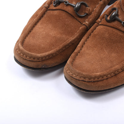 Gucci Horsebit Suede Loafers Size 42E - Tobacco Brown