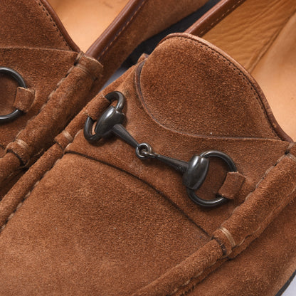 Gucci Horsebit Suede Loafers Size 42E - Tobacco Brown
