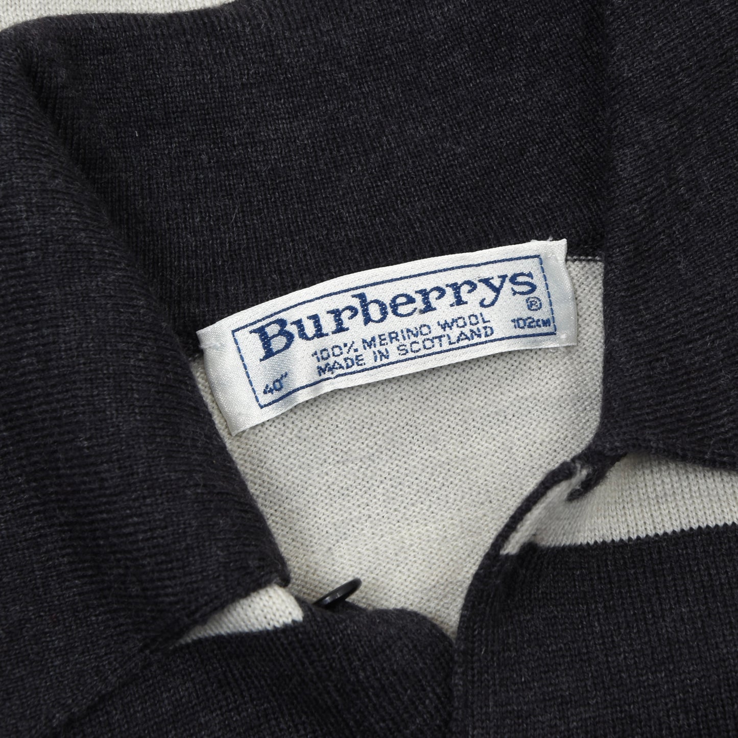 Vintage Burberrys 100% Wool Sweater Size 40"/102cm Chest ca. 56cm - Striped