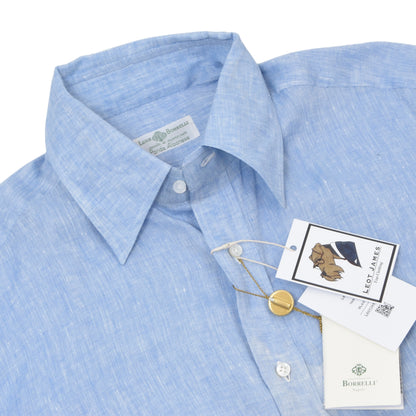 NWD Luigi Borrelli 100% Linen Shirt Size 42 DEFECT - Blue