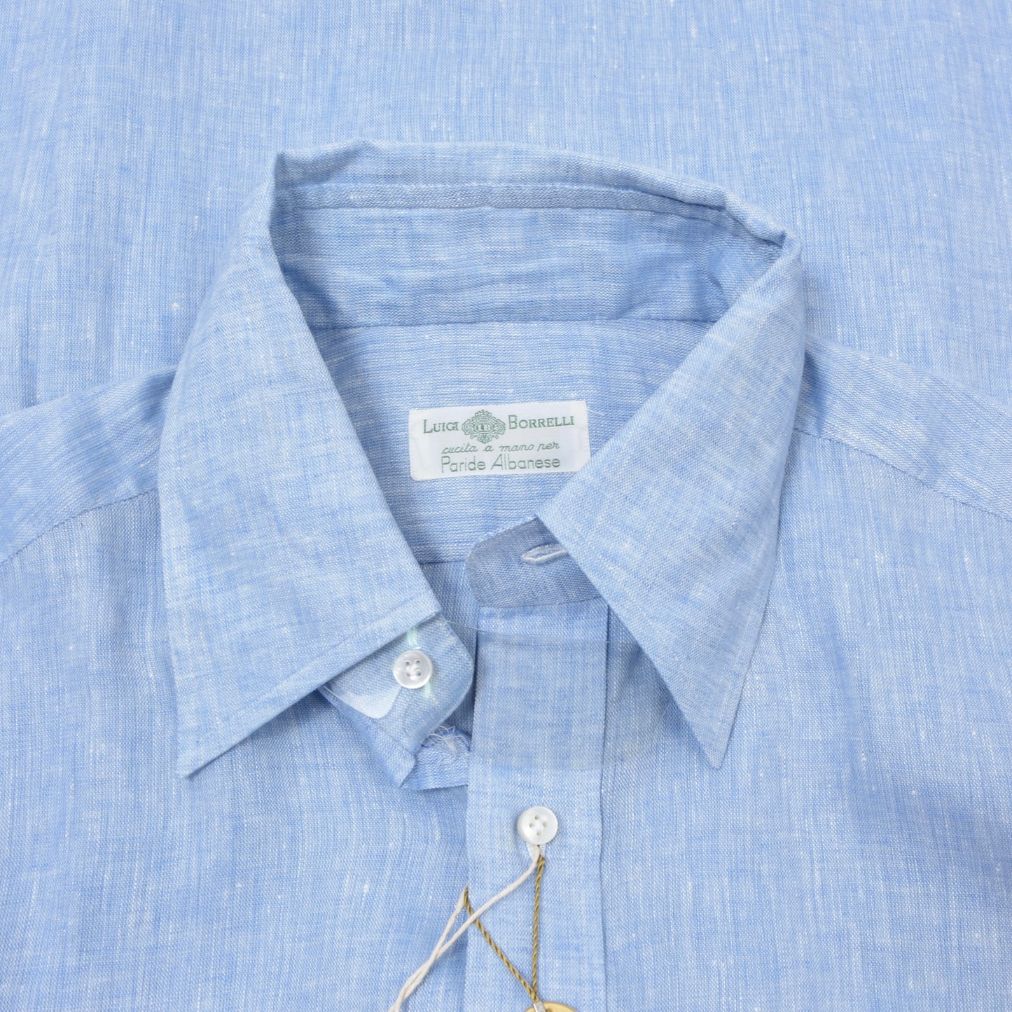 NWD Luigi Borrelli 100% Linen Shirt Size 42 DEFECT - Blue