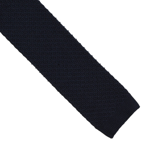 NWT Massimo Dutti Mulberry Silk Knit Tie - Navy Blue